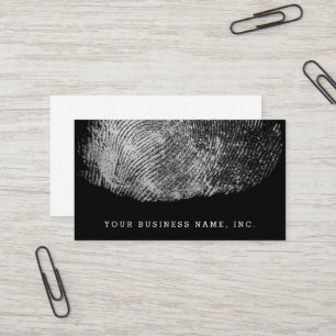 Carte De Visite Monochrome renversé d'empreinte digitale de boucl