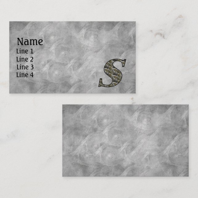 Carte De Visite Monogram Initial S Hydrangea Flowers (Devant / Derrière)