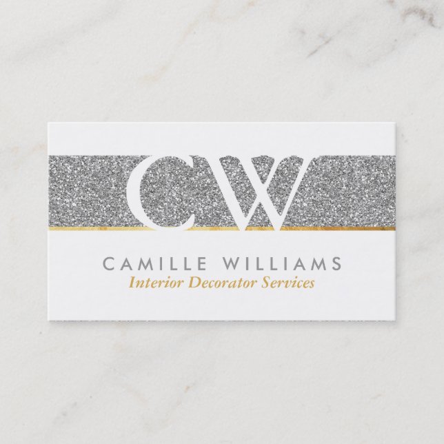 Carte De Visite MONOGRAM LOGO smart glamour audacieux parties scin (Devant)