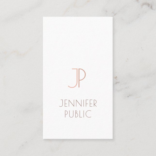 Carte De Visite Monogram Plain Elegant Moderne Design tendance Lux (Devant)
