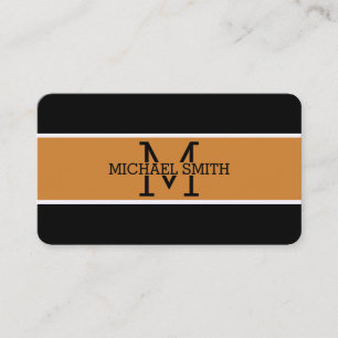 Carte De Visite Monogram Professional Bronze Moderne