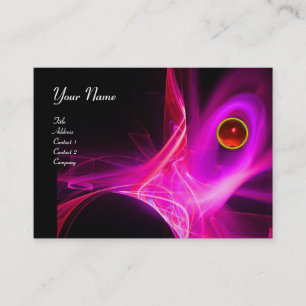 Carte De Visite MONOGRAM SWIRLGEM Vibrant noir rose rouge violet