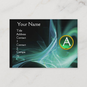 Carte De Visite MONOGRAM SWIRLGEM Vibrant noir vert