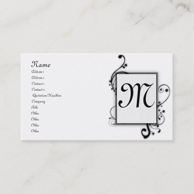Carte de visite monogramme (Devant)