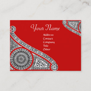 Carte De Visite MONOGRAMME 2 rouge
