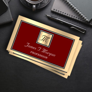 Carte De Visite Monogramme à cadre VIP Brown or professionnel