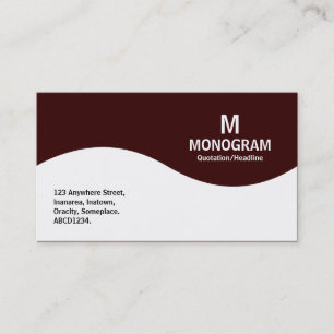 Carte De Visite Monogramme à demi onde - brun foncé 330000