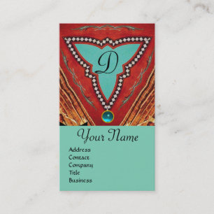 CARTE DE VISITE MONOGRAMME ABSTRAIT DE TRIANGLE BLEU ROUGE