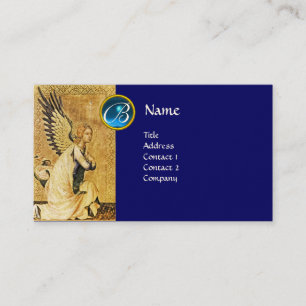 Carte De Visite MONOGRAMME ANGEL ANNONCE, Sapphire Bleu