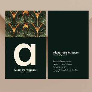 Carte De Visite Monogramme Art déco vintage