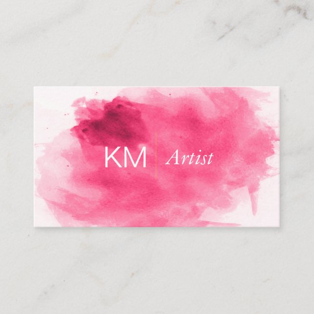 Carte De Visite Monogramme | Artiste aquarelle (Devant)