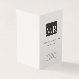 Carte De Visite Monogramme Attrayant Noir Blanc Moderne