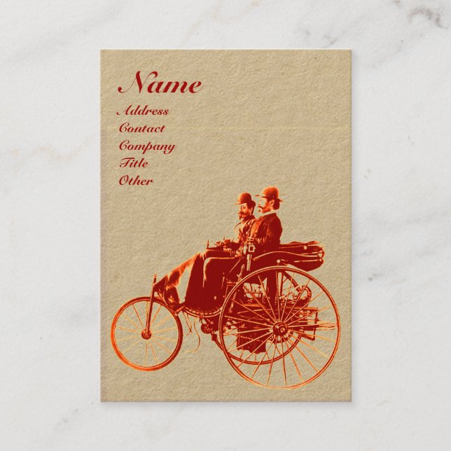 Carte De Visite MONOGRAMME AUTOMOBILE AUTO REPARATION Papier Kraft (Devant)