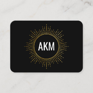 Carte De Visite Monogramme avec éléments Faux Gold Illuminés