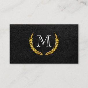 Carte De Visite Monogramme avec Eléments Luxe Faux Cuir