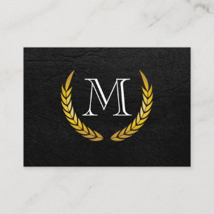 Carte De Visite Monogramme avec Eléments Luxe Faux Cuir