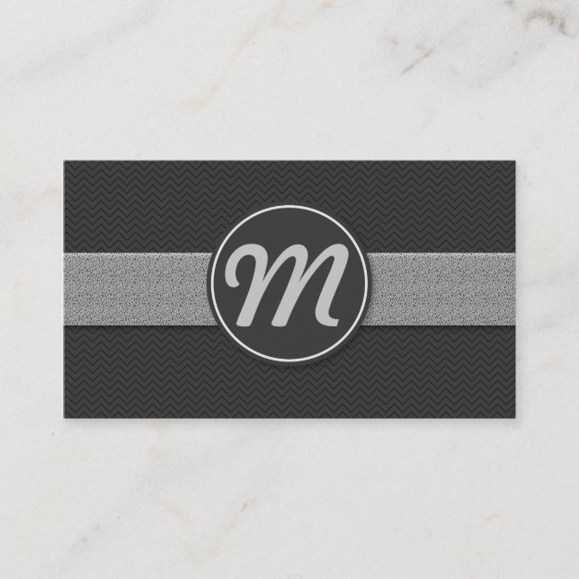 Carte De Visite Monogramme avec/ Texture (Devant)