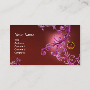 Carte De Visite MONOGRAMME BAROQUE FLORENTIN GEMME rouge