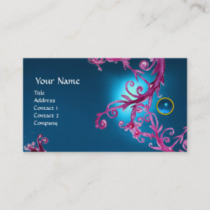 Carte De Visite MONOGRAMME BAROQUE FLORENTINE bleu GEM
