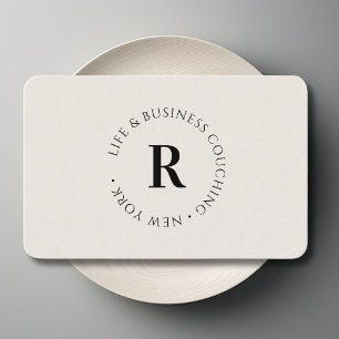 Carte De Visite Monogramme, beige minimal