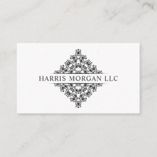 Carte De Visite Monogramme blanc et noir personnalisé professionne