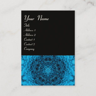 Carte De Visite MONOGRAMME BLEU DAHLIA, noir blanc