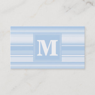 Carte De Visite Monogramme Bleu rayures
