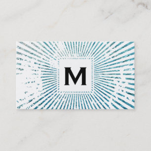 Carte De Visite Monogramme   Blue Grunge