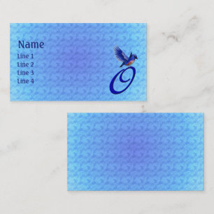 Carte De Visite Monogramme Bluebird Initiale O Élégant