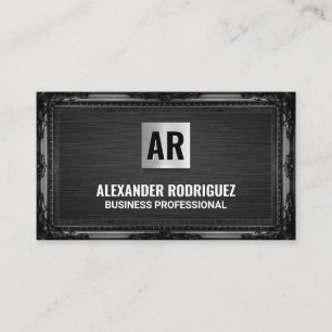 Carte De Visite Monogramme   Cadre noir antique