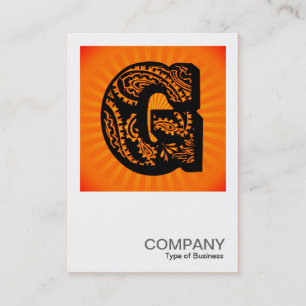 Carte De Visite Monogramme carré - Paisley Sunburst - G