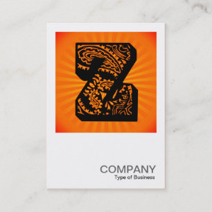 Carte De Visite Monogramme carré - Paisley Sunburst - Z