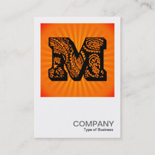 Carte De Visite Monogramme carré - rayon de soleil de Paisley - M