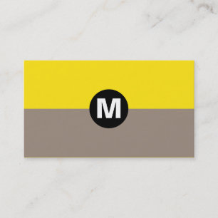 Carte De Visite Monogramme central - 2 tonalités et jaune