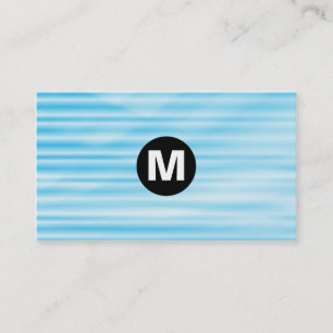 Carte De Visite Monogramme central - Courbe bleue