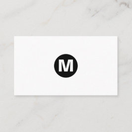Carte De Visite Monogramme central de tache - noir sur le blanc