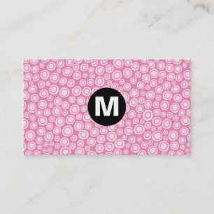 Carte De Visite Monogramme central - Spots - Rose