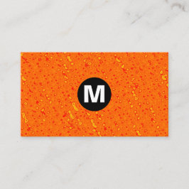 Carte De Visite Monogramme central - Texture orange