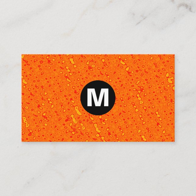 Carte De Visite Monogramme central - Texture orange (Devant)