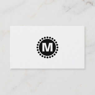 Carte De Visite Monogramme central v2 - Noir sur blanc