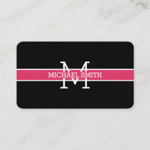 Carte De Visite Monogramme Cerise Professionnelle Ligne horizontal