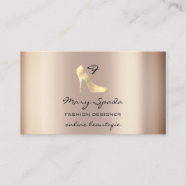 Carte De Visite Monogramme Chaussures Rose Talons Logo Magasiner Q