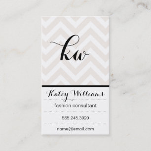 Carte De Visite Monogramme Chevron