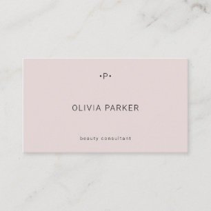 Carte De Visite Monogramme chic et minimal  Blush