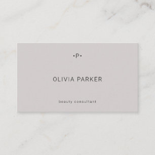 Carte De Visite Monogramme chic et minimal  Gris