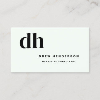 Carte De Visite Monogramme Clair Minimaliste Moderne Professionnel