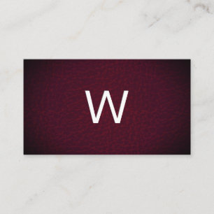 Carte De Visite Monogramme classique Cuir Vignette