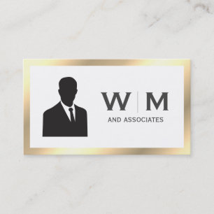 Carte De Visite Monogramme classique Gold Executive