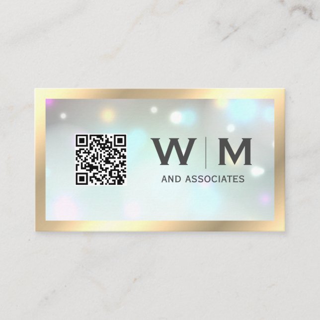 Carte De Visite Monogramme classique Gold Executive | QR CODE Busi (Devant)