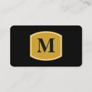 Carte De Visite Monogramme classique grand / Noir